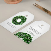 Moderne Waterverf krans aangepaste bericht kerst Cadeaulabel