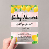Moderne Waterverf Lemon Tree Baby shower Acryl Uitnodigingen (Insitu (Draagbaar))