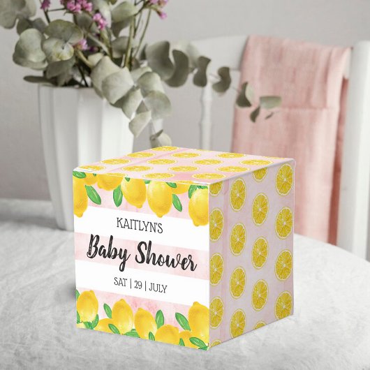 Moderne Waterverf Lemon Tree Baby shower Bedankdoosjes