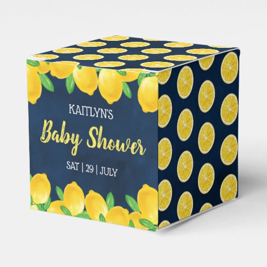 Moderne Waterverf Lemon Tree Baby shower Bedankdoosjes (Voorkant Zijde)