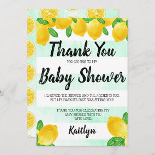 Moderne Waterverf Lemon Tree Baby shower Bedankkaart