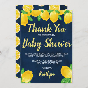 Moderne Waterverf Lemon Tree Baby shower Bedankkaart