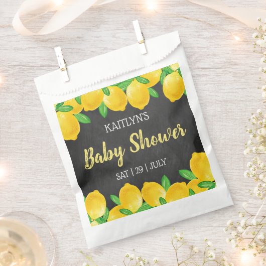 Moderne Waterverf Lemon Tree Baby shower Bedankzakje (Geknipt)
