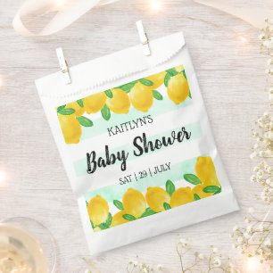 Moderne Waterverf Lemon Tree Baby shower Bedankzakje