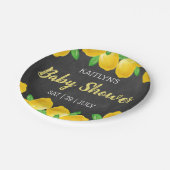 Moderne Waterverf Lemon Tree Baby shower Papieren Bordje (Gekanteld)