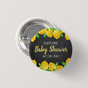 Moderne Waterverf Lemon Tree Baby shower Ronde Button 3,2 Cm