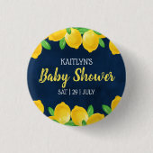 Moderne Waterverf Lemon Tree Baby shower Ronde Button 3,2 Cm (Voorkant)