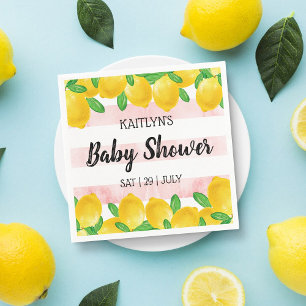 Moderne Waterverf Lemon Tree Baby shower Servet