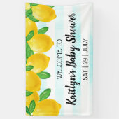 Moderne Waterverf Lemon Tree Baby shower Welkom Spandoek (Verticaal)