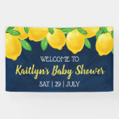 Moderne Waterverf Lemon Tree Baby shower Welkom Spandoek (Horizontaal)