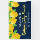 Moderne Waterverf Lemon Tree Baby shower Welkom Spandoek (Verticaal)