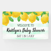 Moderne Waterverf Lemon Tree Baby shower Welkom Spandoek (Horizontaal)