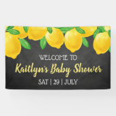 Moderne Waterverf Lemon Tree Baby shower Welkom Spandoek (Horizontaal)