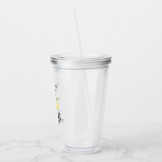 Moderne Waterverf Lemons Limoncello penseelscript Acryl Drinkbeker (Links)