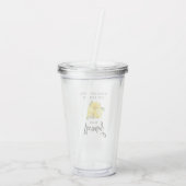 Moderne Waterverf Lemons Limoncello penseelscript Acryl Drinkbeker (Achterkant)