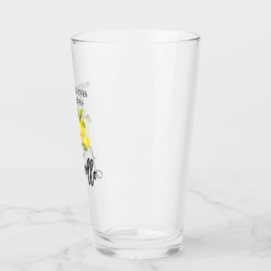 Moderne Waterverf Lemons Limoncello penseelscript Glas (Links)