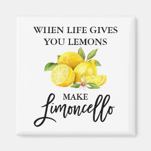 Moderne Waterverf Lemons Limoncello penseelscript Magneet