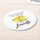 Moderne Waterverf Lemons Limoncello penseelscript Ronde Kartonnen Onderzetter (Gebogen)