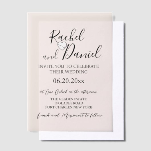 Moderne Waterverf Magnolia bruiloft Vellum Uitnodigingen (Offset)