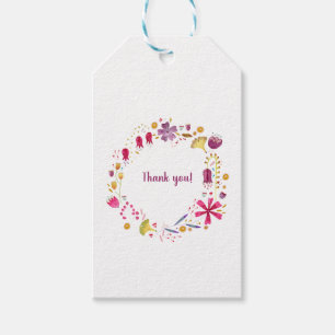 Moderne Waterverf met aangepast bericht Cadeaulabel