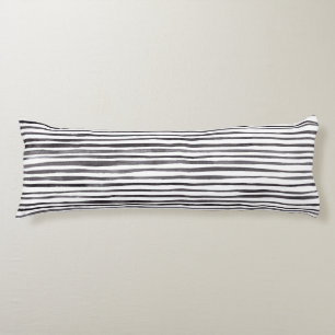 Moderne Waterverf met zwarte en witte strepen  Lichaamskussen