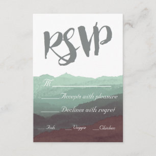 Moderne Waterverf Mountain RSVP-kaart RSVP Kaartje