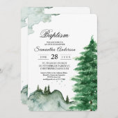 Moderne Waterverf Natuur groene bomen in vita Kaart (Voorkant / Achterkant)