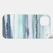 Moderne Waterverf Ocean Zee Persoonlijke naam Case-Mate iPhone Case (Achterkant (horizontaal))