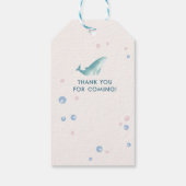 Moderne Waterverf onder het Zee Baby shower Cadeaulabel (Achterkant)