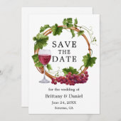 Moderne Waterverf oogdruiven van peulvruchten Save The Date (Voorkant / Achterkant)