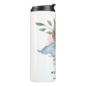 Moderne Waterverf Owl Dank u leraar Thermosbeker (Gedraaid links)