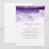 Moderne Waterverf | Paarse bruiloft Brunch Kaart (Voorkant / Achterkant)