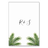 Moderne Waterverf palm Tree Wedding Kaart (Achterkant)