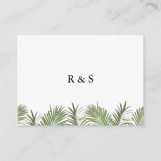 Moderne Waterverf Palm Tree Wedding QR-code Informatiekaartje (Achterkant)