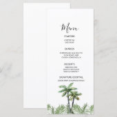 Moderne Waterverf Palmboom Trouwdag Menu (Voorkant / Achterkant)