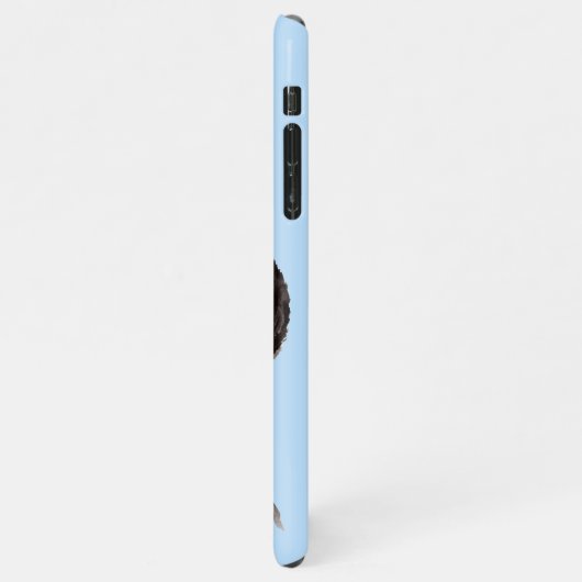 Moderne Waterverf Panda met naam en pastblauw iPhone Hoesje (Linkerkant)