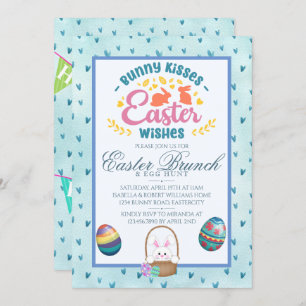 Moderne Waterverf Pasen Brunch Egg Hunt Kaart