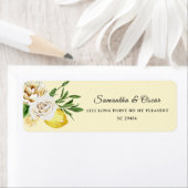 Moderne Waterverf Pastel Gele Lemons & Leaf Etiket (Insitu)