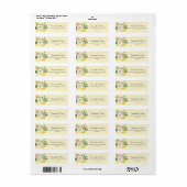 Moderne Waterverf Pastel Gele Lemons & Leaf Etiket (Full Sheet)