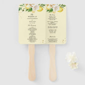 Moderne Waterverf Pastel Gele Lemons & Leaf Handwaaier (Voorkant en achterkant)