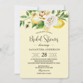 Moderne Waterverf Pastel Gele Lemons & Leaf Inv Kaart (Voorkant)