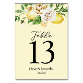 Moderne Waterverf Pastel Gele Lemons & Leaf Kaart (Achterkant)