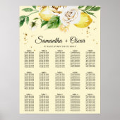 Moderne Waterverf Pastel Gele Lemons & Leaf Poster (Voorkant)