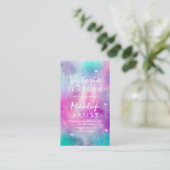 Moderne waterverf pastel nebula Makeup kunstenaar Visitekaartje (Staand voorkant)