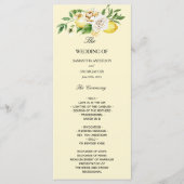 Moderne waterverf pastelgele citroenen & blad menu (Voorkant)