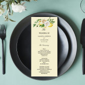 Moderne waterverf pastelgele citroenen & blad menu