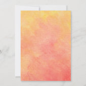 Moderne Waterverf Peach-Yellow Sunset Kaart (Achterkant)