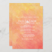 Moderne Waterverf Peach-Yellow Sunset Kaart (Voorkant / Achterkant)