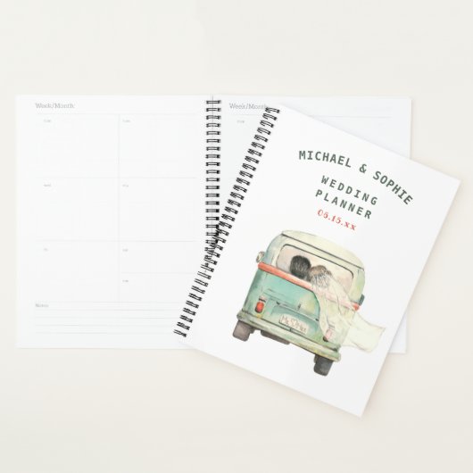 Moderne Waterverf persoonlijke bruiloft Planner (Display)