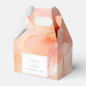 Moderne Waterverf Perzik Bloem Bruiloft Bedankdoosjes (Voorkant Zijde)